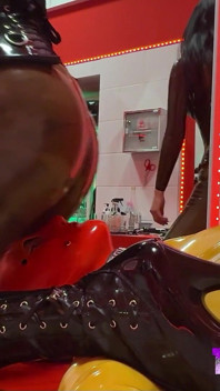Facesitting Lesson: He Is Completely Addicted to His Rubber Goddess's Latex Ass
