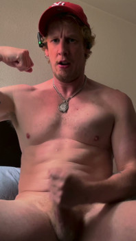 Gay Gooner Christian Hunter Flexes and Goes Hard on His Cummy Thick Cut Cock