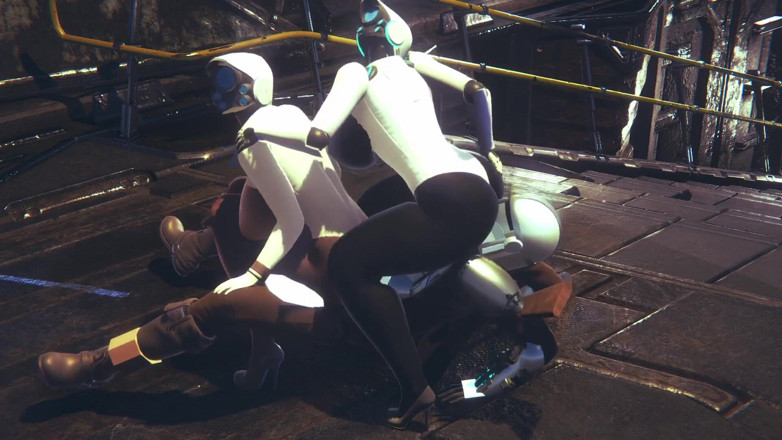 Wraith ward: Din Djarin having fun with 2 Haydee robots: Starwars the Mandalorian &amp;...