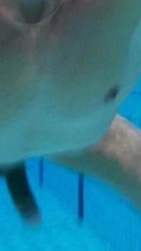 Indoor Public Pool Solo Uncut Nude Fit Man Swimming
