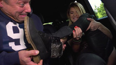 Deutschland Porno X: German Babe Sucks 2 Guys Outside Til They Cum in Her...