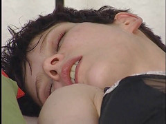 Lucky Wankerz: Teen tóc nâu mặc đồ lót và vớ thủ dâm một...