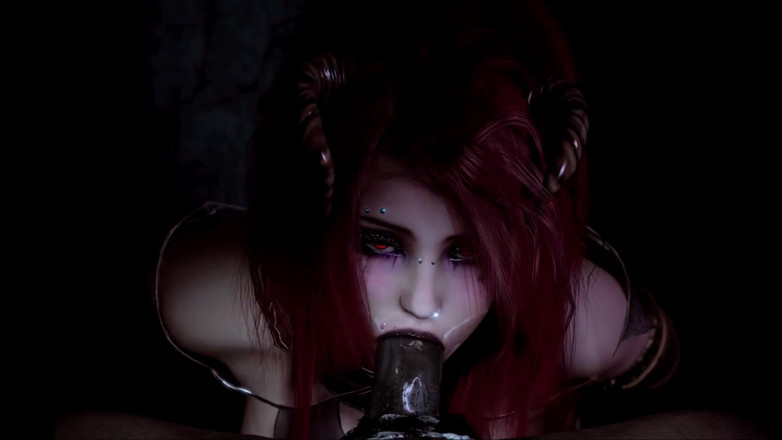 XART_GOLD: BBC. Menina Súcubo De Halloween Ruiva Engole E Chupa Avidamente...