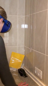 Flooded Mask Dishwashing in Wetsuit & Heels - Wet Mess Fun