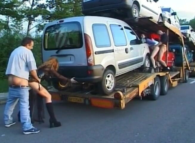European Classics: Sluts plowed in car in foursome