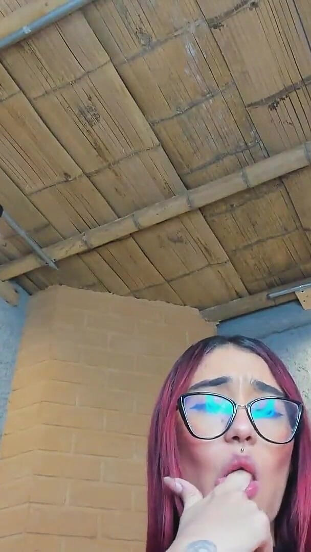 Chia with Color Hair Dances Sexy Before Masturbating on Camera (Lia Wood)