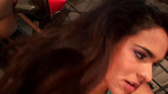 Mask-Night: Angry babe gets pounded by a couple of hard working...