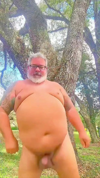 Naked Dancing Bear in the Wilderness Showing His Hole