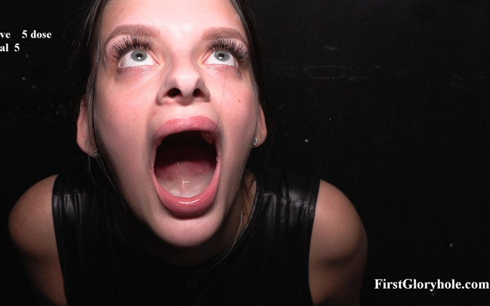 First Gloryhole: Alove - Cup of Cum in Gloryhole