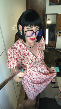 Andreina the Sissy Wearing Black Nails