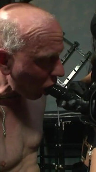 Humiliating dildo sucking