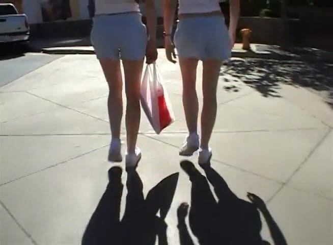 Content Candy: Two luscious teens sharing a hard cock