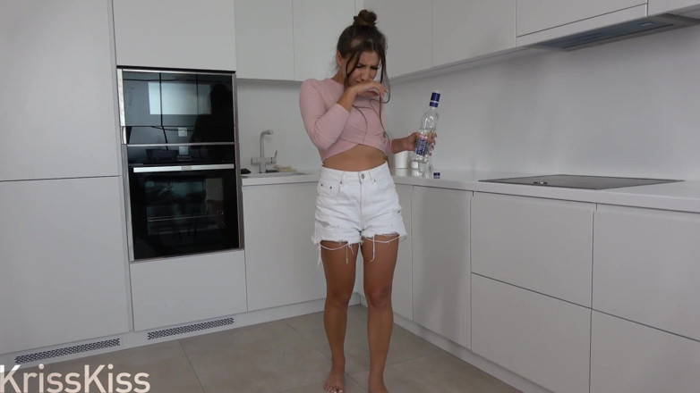 Kriss Kiss: Cute Girl, Hard Face Fuck and Pussy After Failing the...