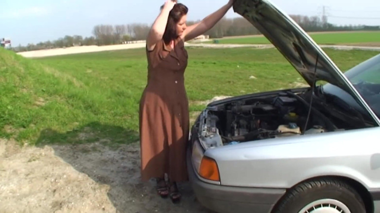 Mature Climax - 100% Mature Videos: Big mature brunette in sexy outfit fucking outside