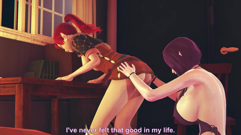 Waifu club 3D: Negra negra leva ao orgasmo língua