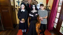 MILF and a teen in a Halloween group sex