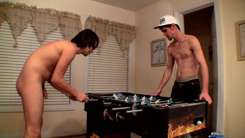 Homo Emo: Horny Boys Play Strip Fussball