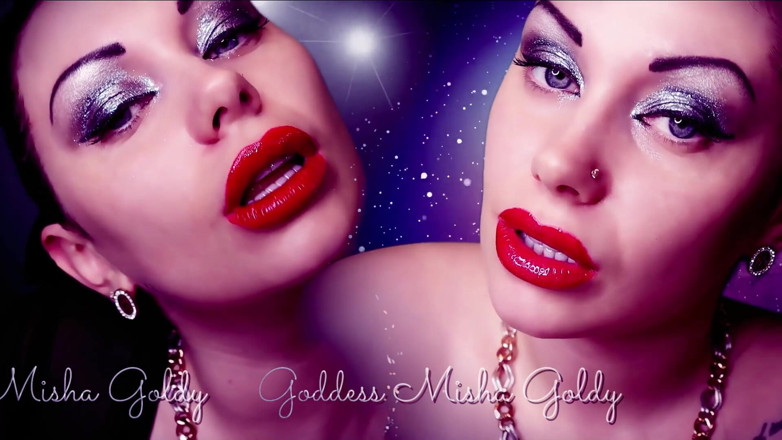 Goddess Misha Goldy: Mina fascinerande röda läppar mår bra på min bf -kuk! Cuckold &amp;förnedring!