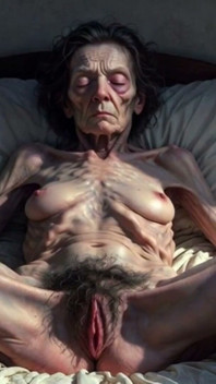 Abuelita de 85 atada - gran coño peludo abierto pidiendo semen dentro