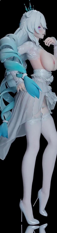 [mmd] Akina Phone Number Wedding Dress Erotic White Silk Striptease Double Ponytail