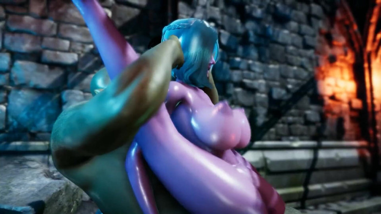 Honey Bttch: Slutty dark elf needs orc cock