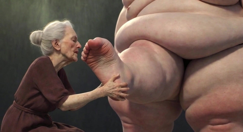 YOUR BEST FANTASY: Avó de 90 anos chupando dedos gordinhas obesas - jogo de pé...