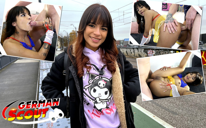 German Scout: 德国童子军 - 娇小的拉丁女郎michy perez在取镜时和大鸡巴肛交