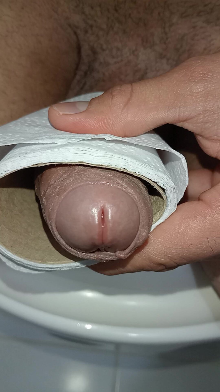Rey rey: Sega in bagno pubblico con rotolo di carta igienica, grosso...