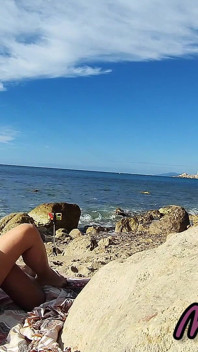 Strangers Caught My Wife Touching and Fucking My Big Cock on a Public Nude Beach - Real Amateur French - Misscreamy