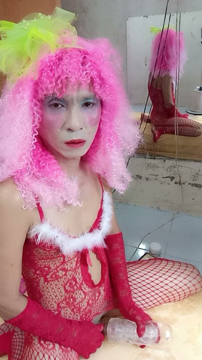 nguyen dang thien tri: Transgender Le Wearing Sexy Mesh Socks Porn Playing with Fake...