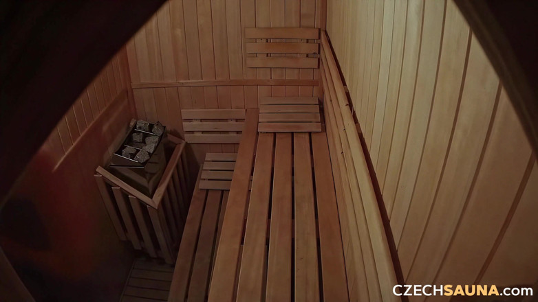 Czech Sauna: Czech Sauna 9: Blonde Hotties Flash Everything in Sauna