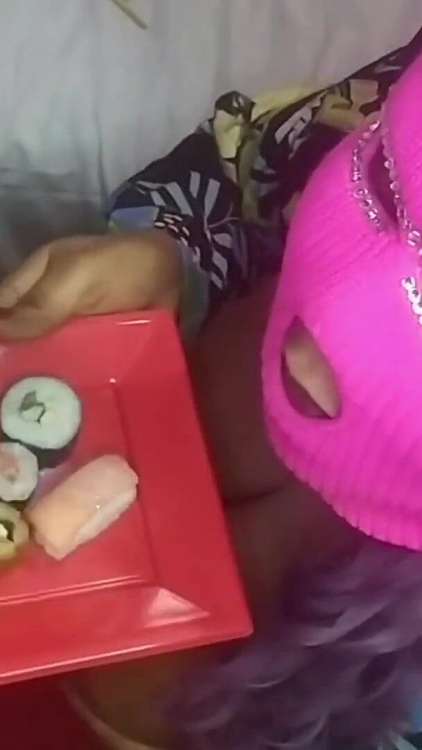 Horny Wife Sucked Our Two Cocks Milking One After the Other and Asked for Our Cum on Her Food. (Chanell ebony sexy couple)