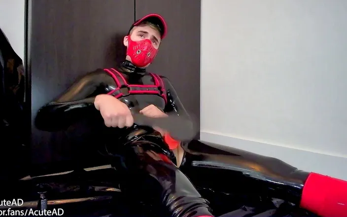 AcuteAD: Rubber twink busting his balls