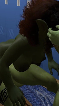Peituda goblin menina martelada duro por Futa Orcs