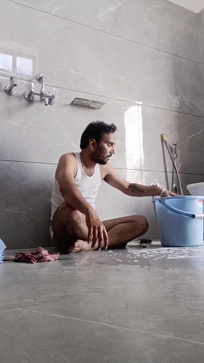 Rajasthani-old-lover: Indian Hot Man Enjoy Shower and Masterbation