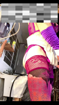 Sexy Lingerie Shemale Outdoor Exhibition Anal Dildo Insight Her Ass