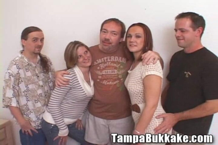 Tampa Bukkake: 2 Girl Cum Swap Gangbang Dicks Bukkake Snowball Whore Pussy...