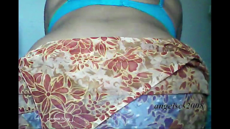 angelscs2008: Jasmin desi crossdresser tgirl khoe hàng trong saree trong suốt &amp; áo...