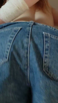 Ass in Jeans Shorts and Strip From It
