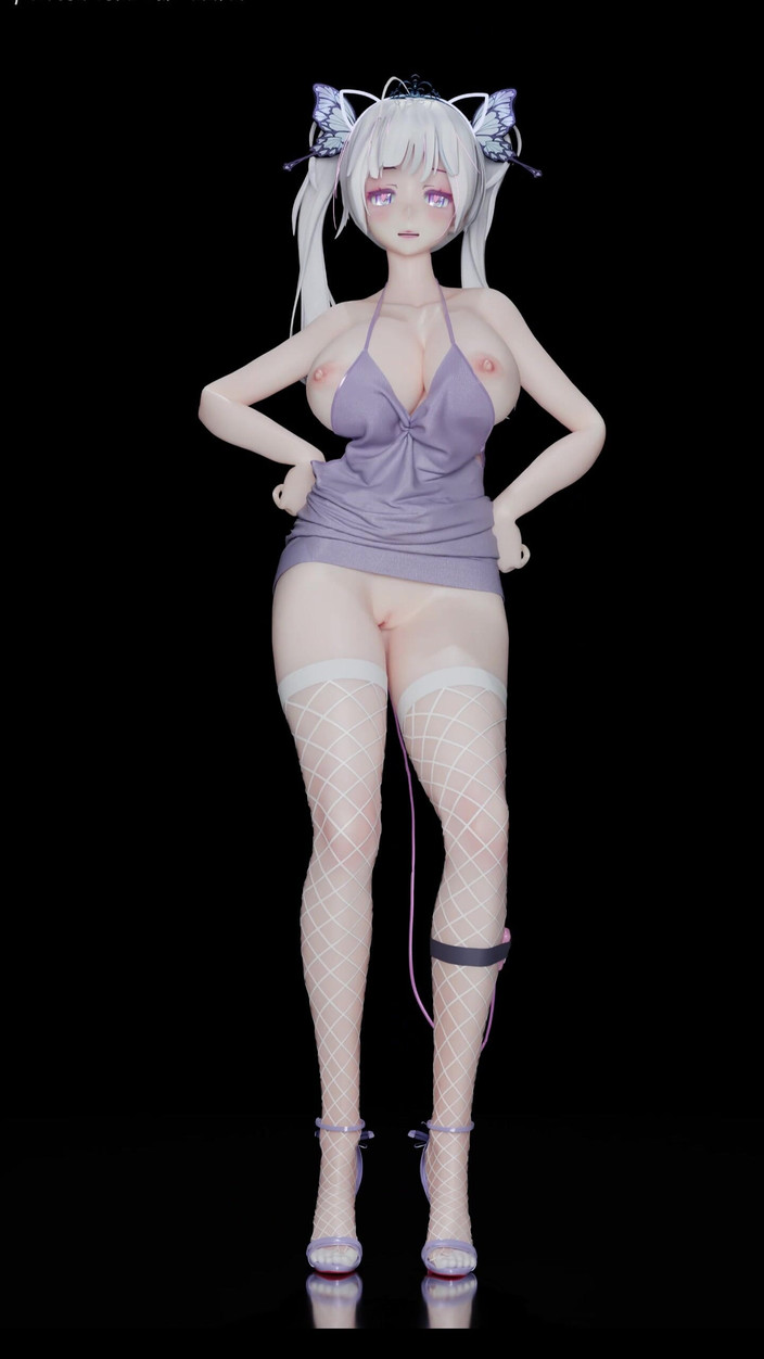 MikuMotion: Exid - ciorapi de plasă albi roz sexy; Dop de fund;...