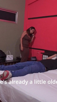Thick Stepmom Shares Hotel Bed with Horny Stepson