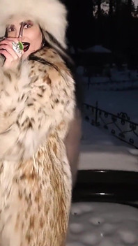 A Gothic Witch Seduces You During a Winter Snowstorm with Her Black Magic Rituals, Long Nails and Fur.
