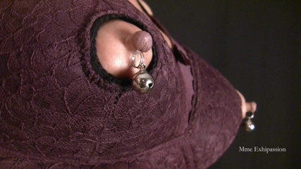 Mme Exhipassion: Stepmommy Squirting Own Breastmilk, Milky Tits, Nipple Play, Peephole Bra