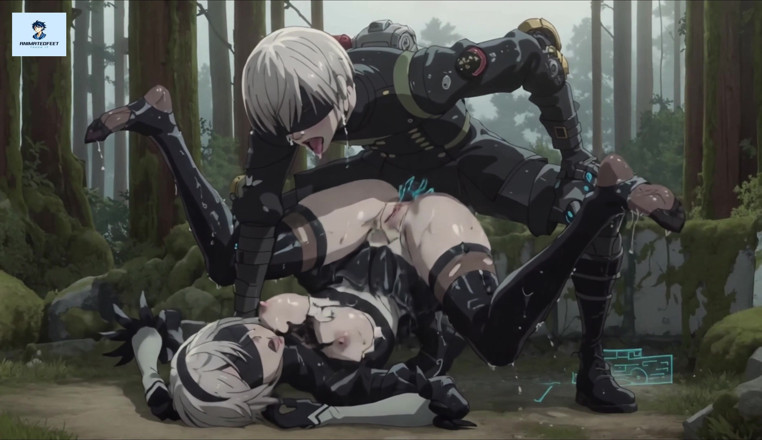 Animatedfeet: 2b nier automata аніме хентай, анальна меха секс панчохи