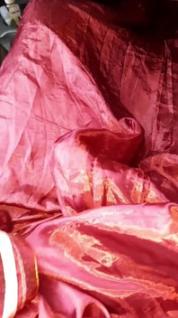 Masturbation Cum Wearing Satin Red Mukenah