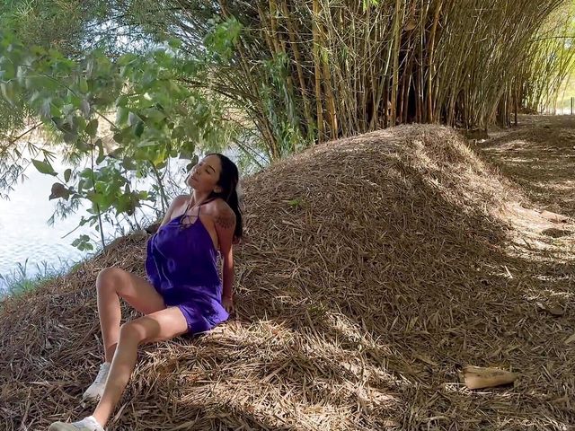 I masturbate on the mountain and a tourist arrives (Allison sweet)