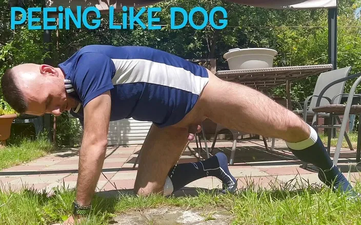 Werther1: Chasity Bottom Footballplayer in soccer socks is streching his ass...