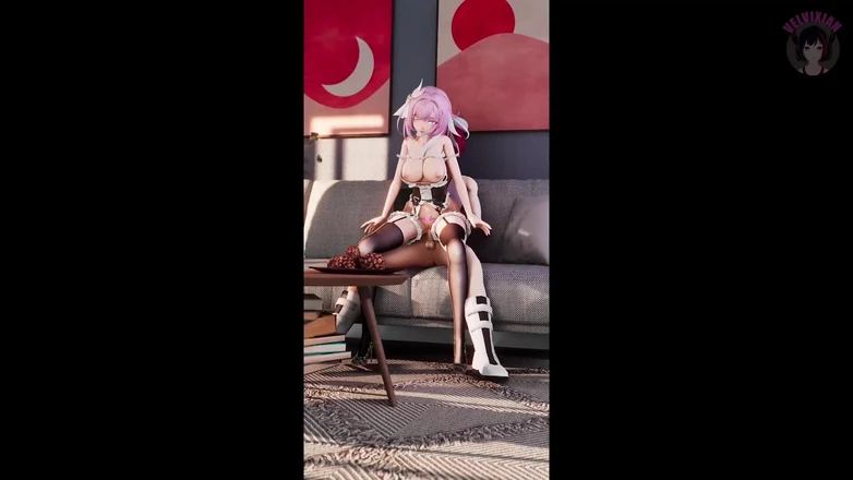 Velvixian: Sexy Teen Sitting Cowgirl + Squirt