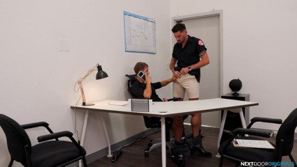 Next Door Studios: Firefighter Chris Damned comes to check Brandon Anderson's pipes -NextDoorStudios