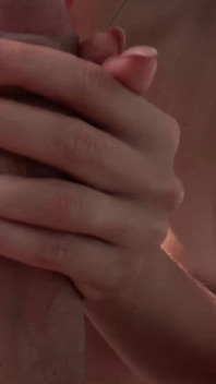 Perfect babe deepthroats huge cock lover and cum in mouth at the resort